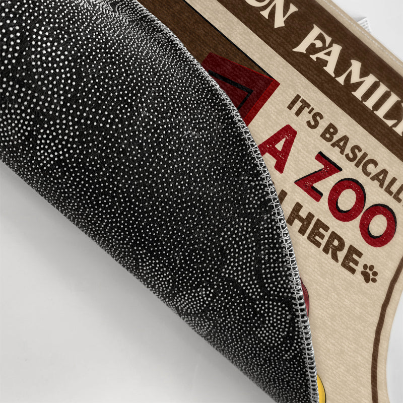 It's Basically A Zoo In Here Couple Husband Wife - Dog Lovers Gift - Personalized Custom Doormat