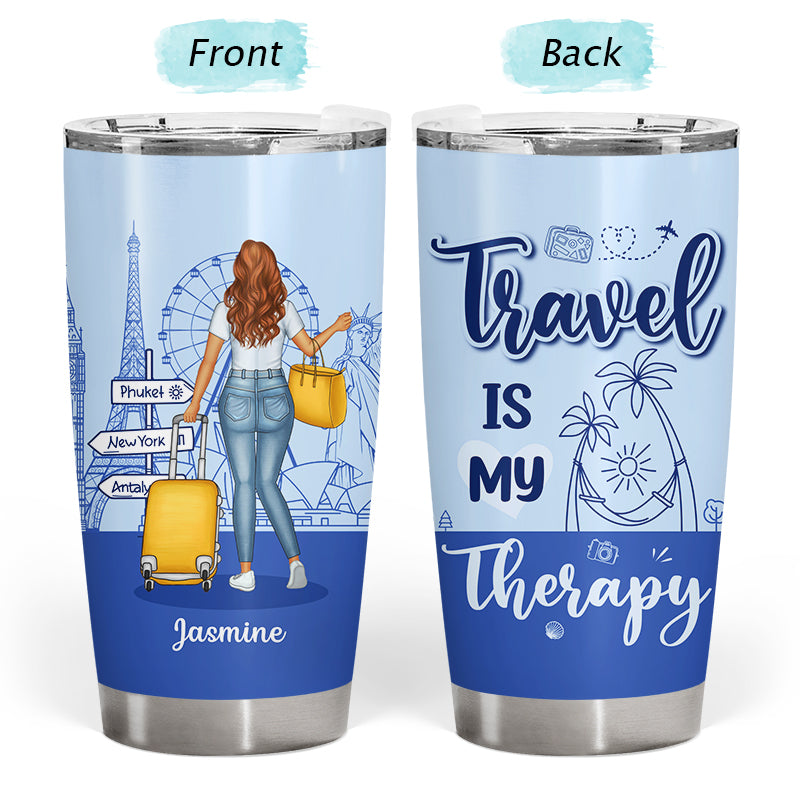 Work Hard Travel Harder - Gift For Traveling Lovers - Personalized Custom Tumbler