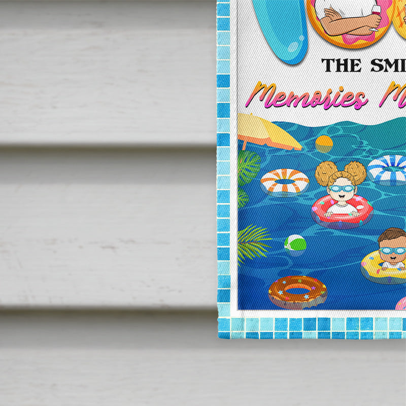 Family Swimming Pool Memories Made Here - Pool Flags - Personalized Custom Flag