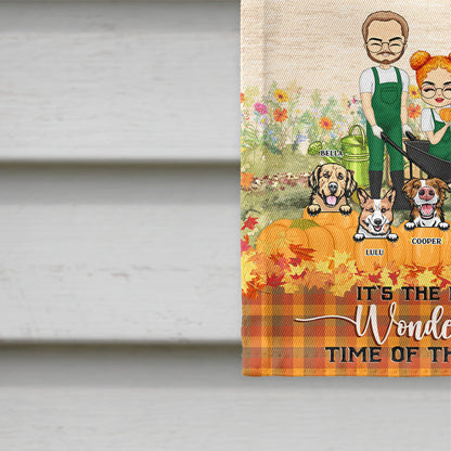 Couple The Most Wonderful Time Of The Year - Gift For Dog Lovers - Personalized Custom Flag