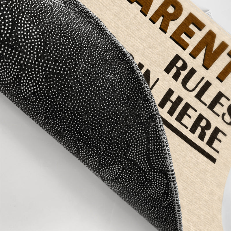 Old Couple Grandparents Rules Begin Here - Gift For Grandparents - Personalized Custom Doormat