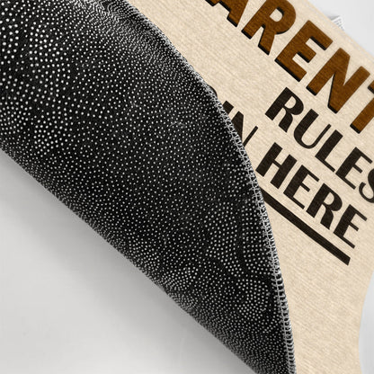 Old Couple Grandparents Rules Begin Here - Gift For Grandparents - Personalized Custom Doormat