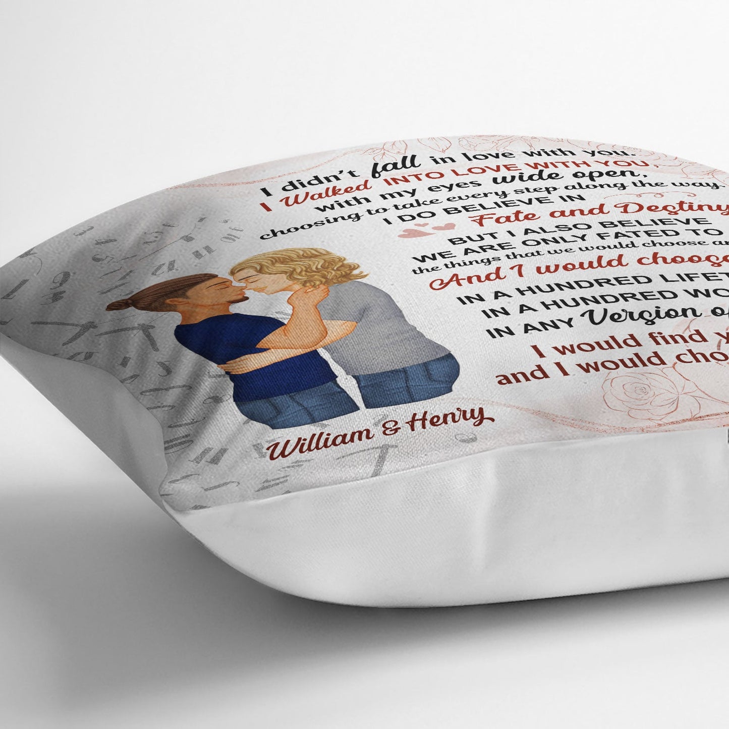 Walked Into Love With You - Gift For Couples - Personalized Custom Pillow