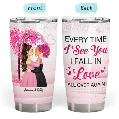 Couple Side View Everytime I See You - Gift For Couples - Personalized Custom Tumbler