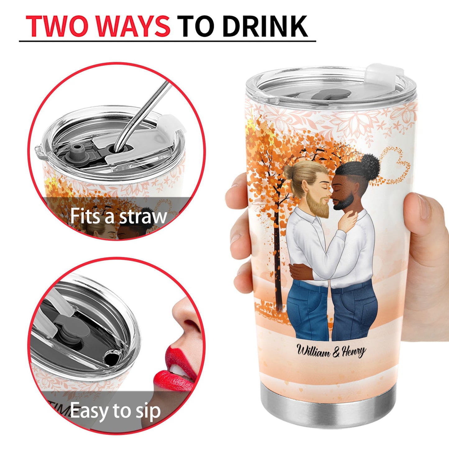 Couple Side View Everytime I See You - Gift For Couples - Personalized Custom Tumbler