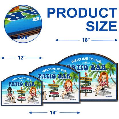 Chibi Welcome To Paradise - Gift For Couples - Personalized Custom Shaped Wood Sign