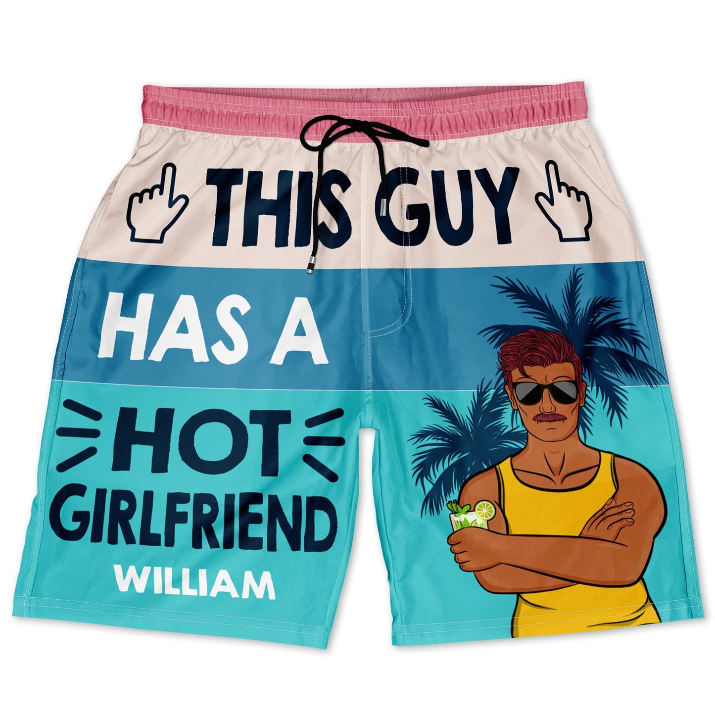 Beach Couple This Guy Has A Hot Girlfriend - Gift For Couple - Personalized Custom Couple Beach Shorts