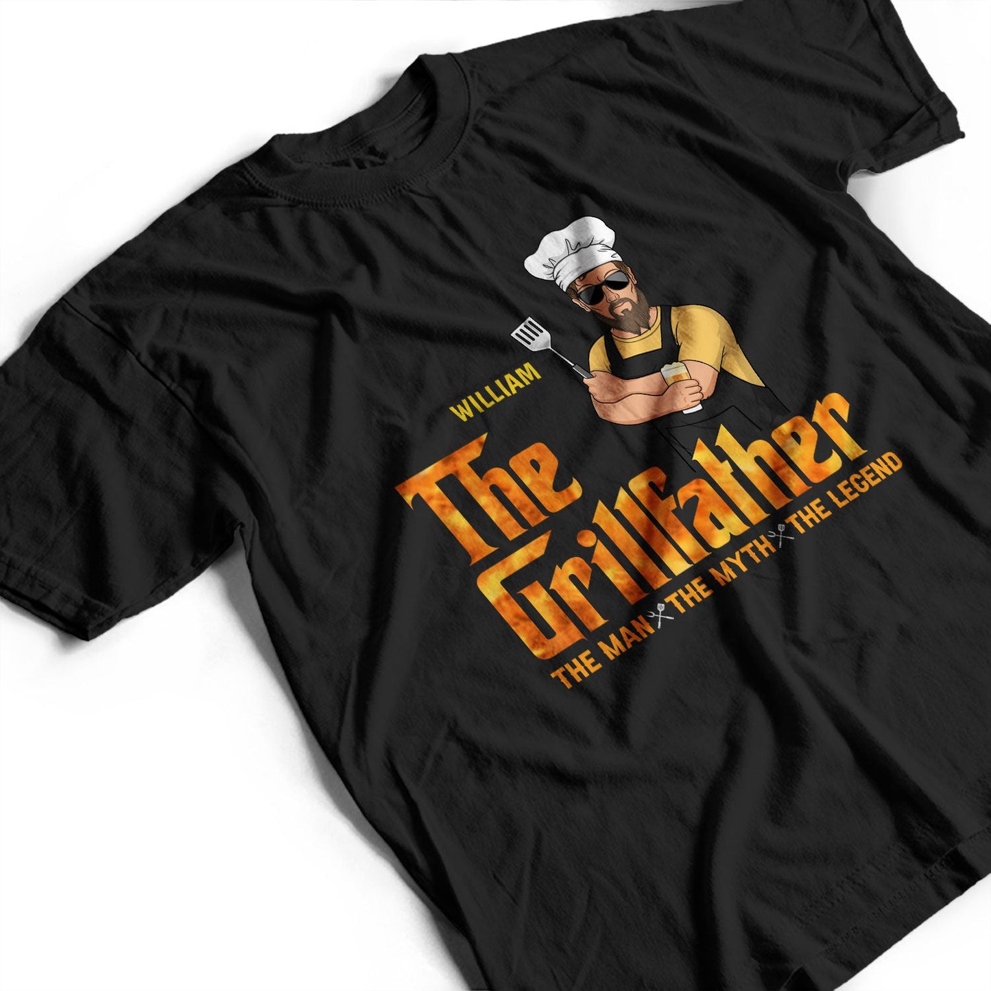 Father Grilling The Grillfather - Gift For Father - Personalized Custom T Shirt