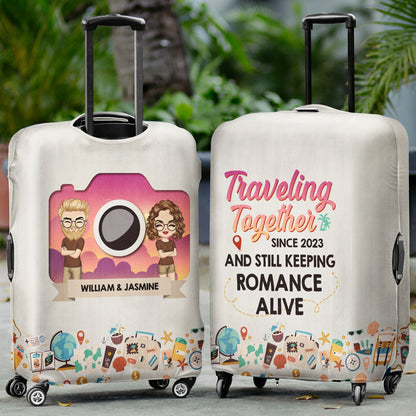 Traveling Keeping Romance Alive - Gift For Couples - Personalized Custom Luggage Cover