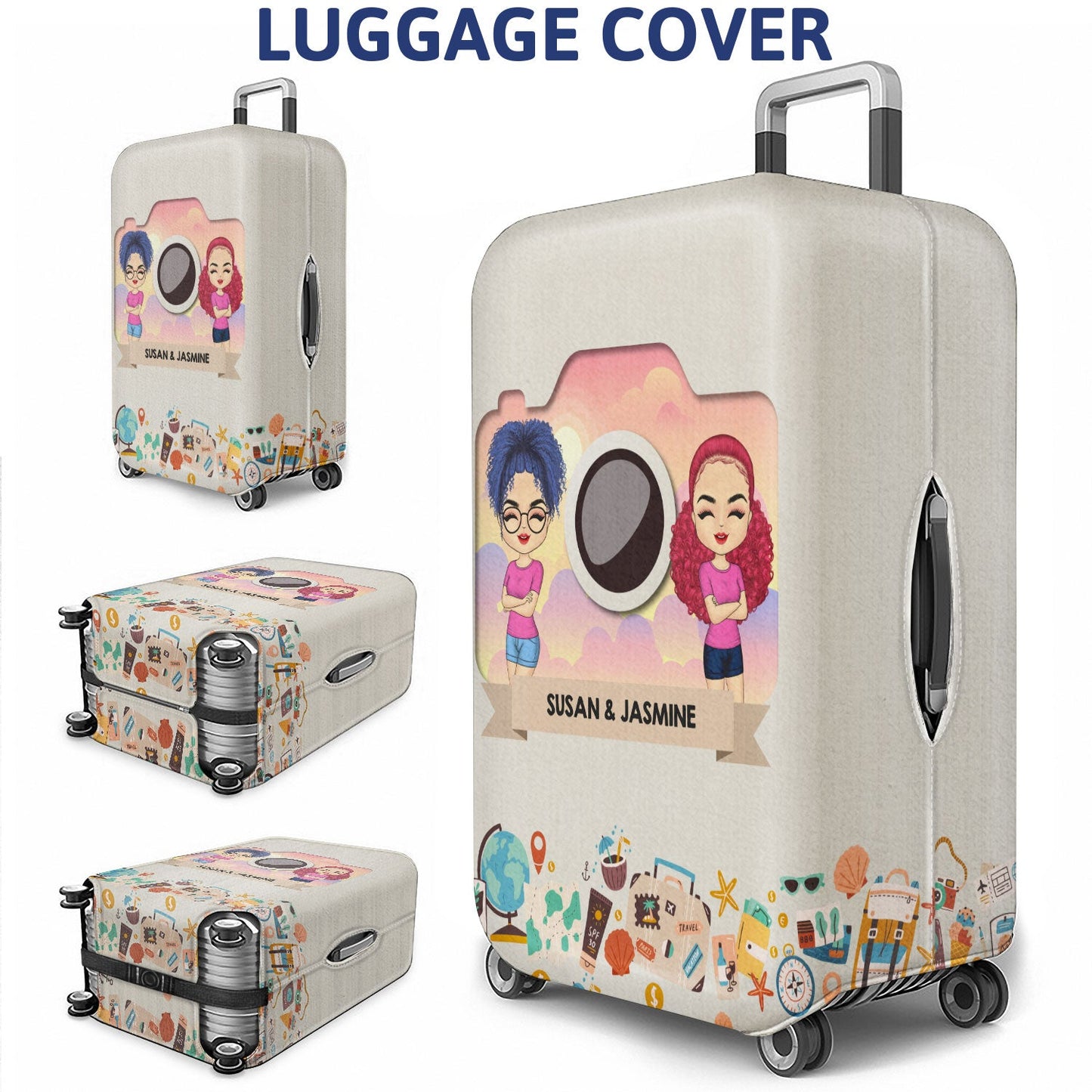 Traveling Keeping Romance Alive - Gift For Couples - Personalized Custom Luggage Cover