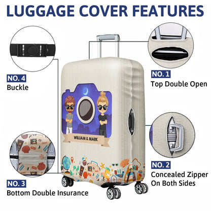 Traveling Keeping Romance Alive - Gift For Couples - Personalized Custom Luggage Cover
