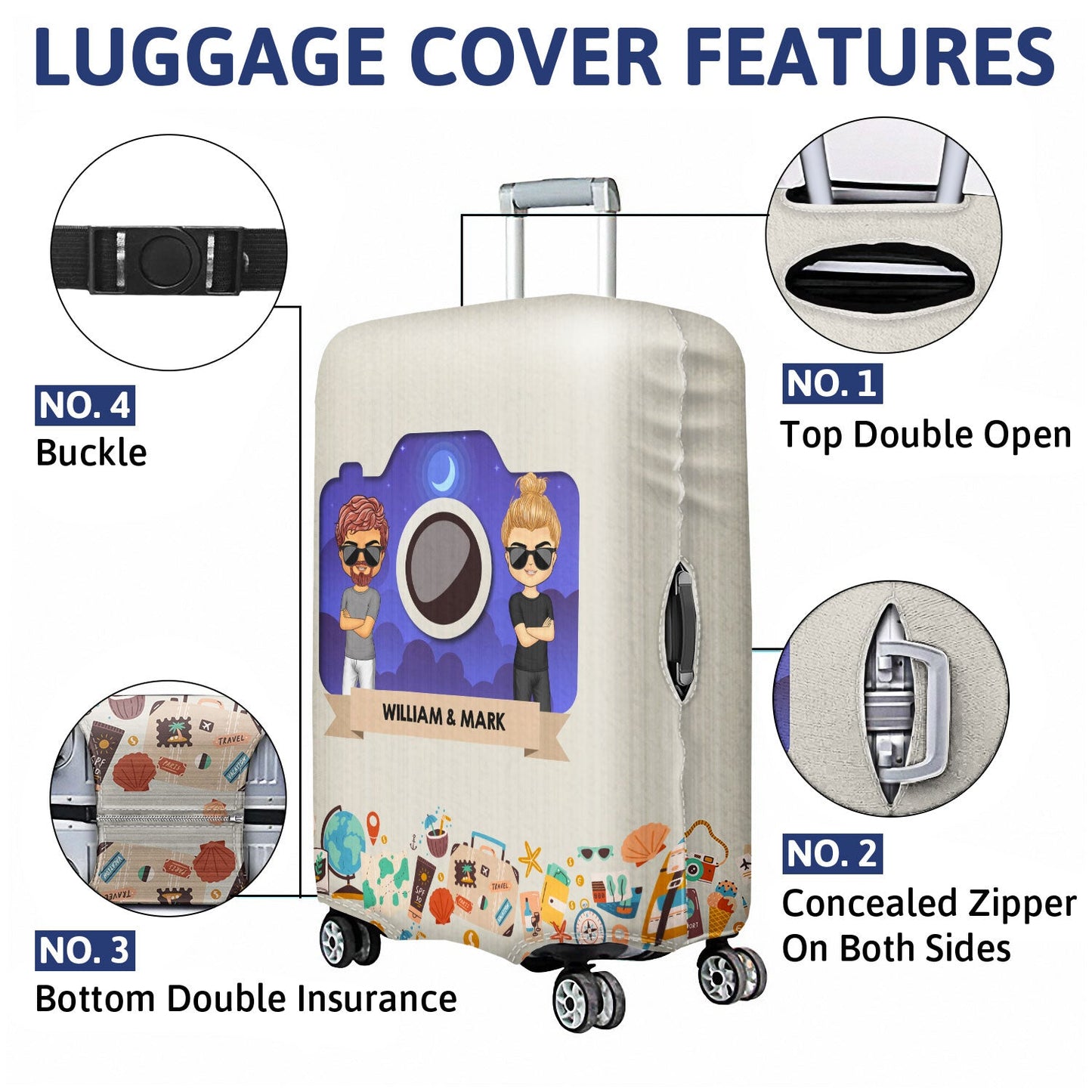 Traveling Keeping Romance Alive - Gift For Couples - Personalized Custom Luggage Cover