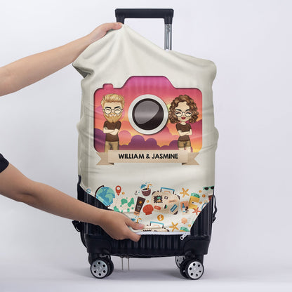 Traveling Keeping Romance Alive - Gift For Couples - Personalized Custom Luggage Cover