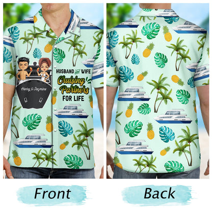 Cruising Couple Partners For Life - Gift For Couples - Personalized Custom Hawaiian Shirt