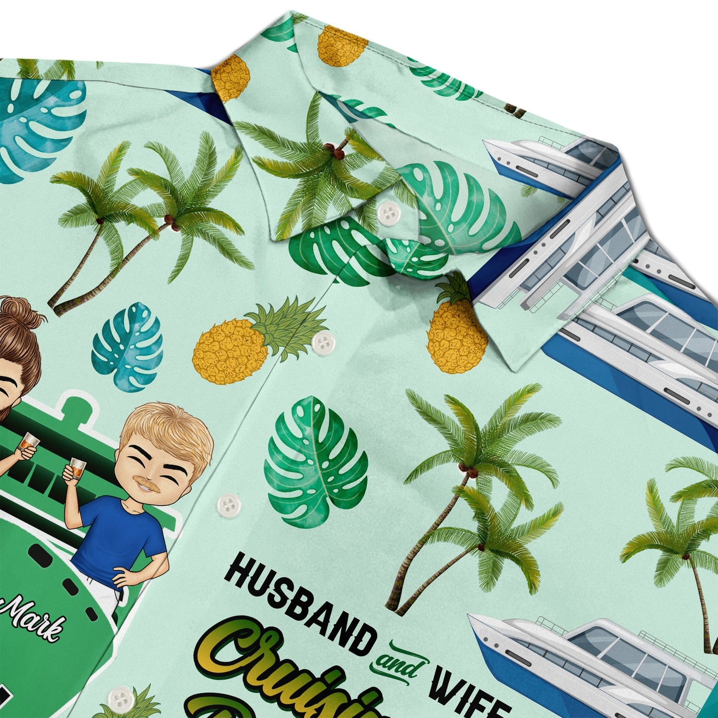 Cruising Couple Partners For Life - Gift For Couples - Personalized Custom Hawaiian Shirt