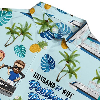 Pontoon Couple Partners For Life - Gift For Couples - Personalized Hawaiian Shirt