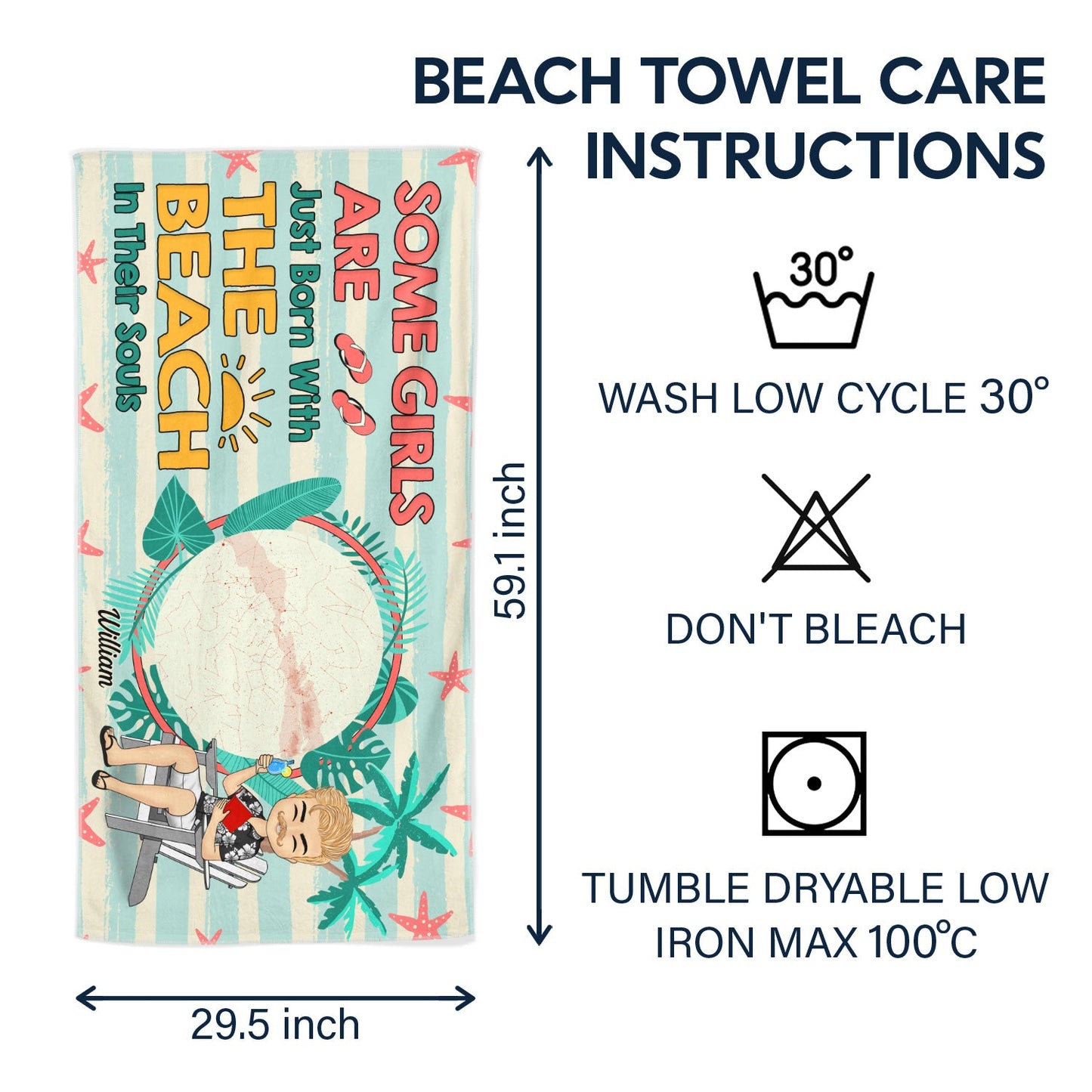 Star Map The Beach In Their Souls - Gift For Beach Lovers - Personalized Beach Towel