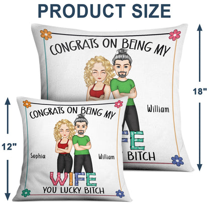 Couple Congrats On Being Husband Boyfriend - Gift For Couples - Personalized Pillow