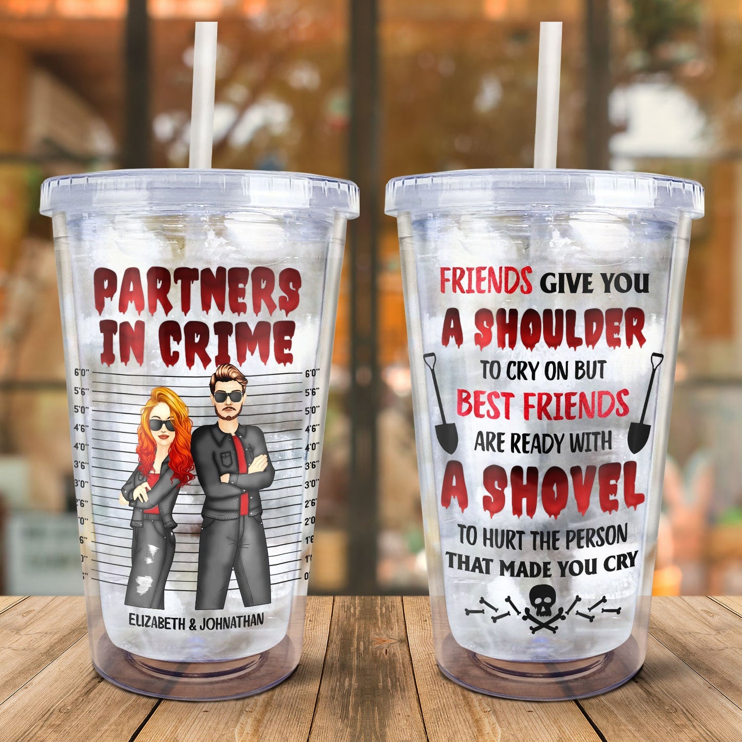 Ready With A Shovel - Gift For Bestie - Personalized Acrylic Insulated Tumbler With Straw