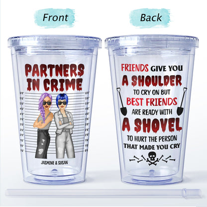 Ready With A Shovel - Gift For Bestie - Personalized Acrylic Insulated Tumbler With Straw
