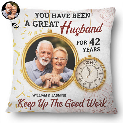 Custom Photo Keep Up The Good Work - Gift For Couples - Personalized Pillow