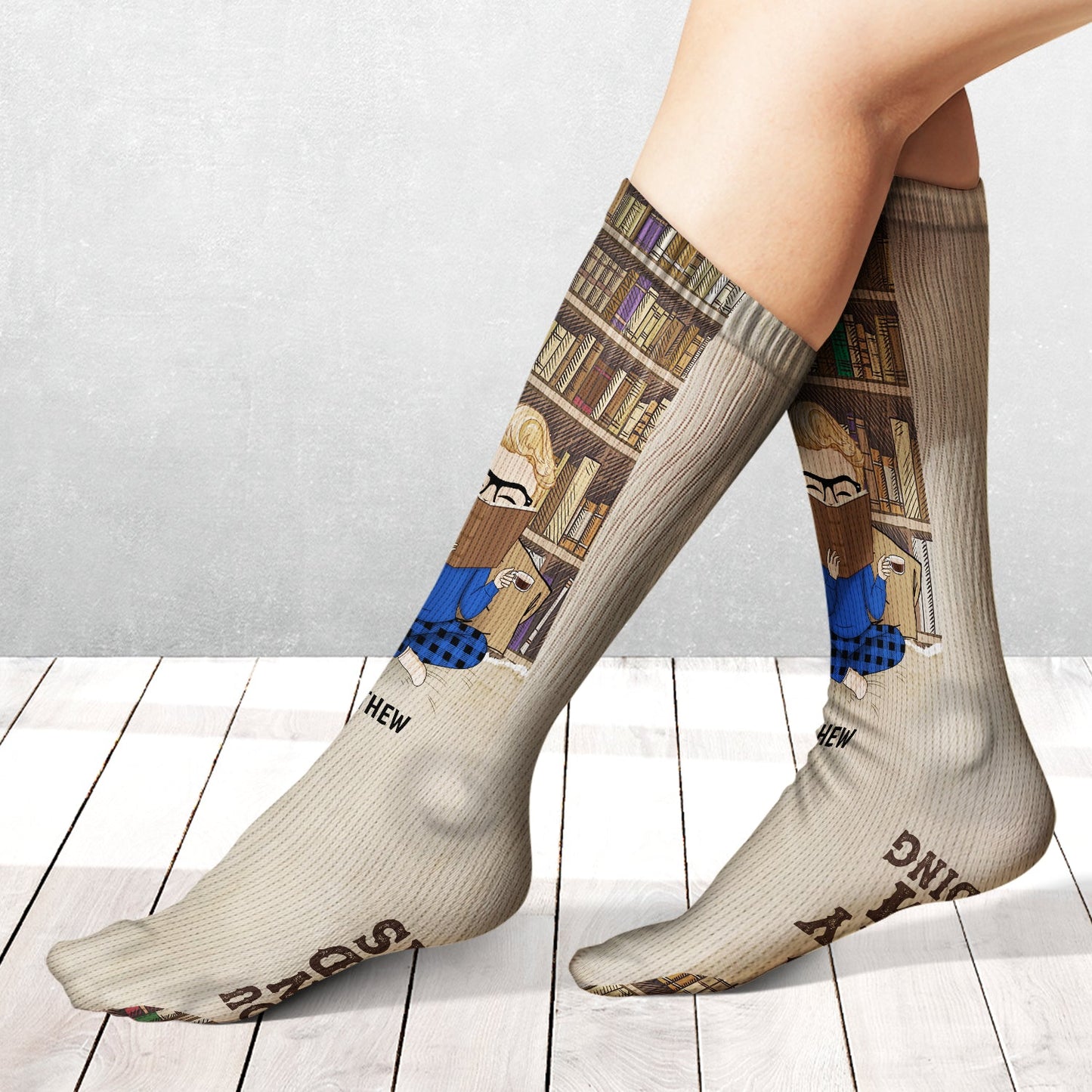 Reading So Many Books So Little Time - Gift For Book Lovers - Personalized Socks