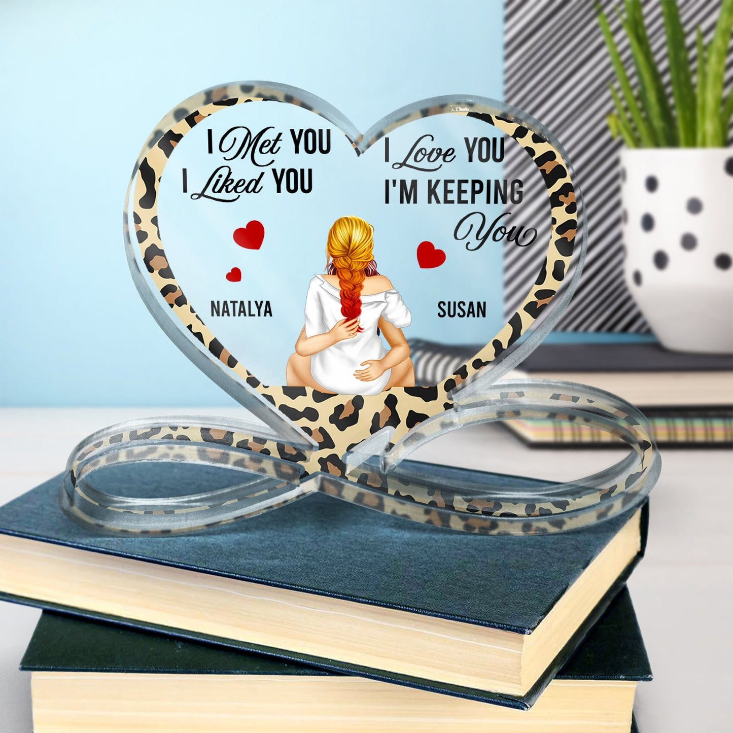 I'm Keeping You - Gift For Couples - Personalized Heart Infinity Shaped Acrylic Plaque