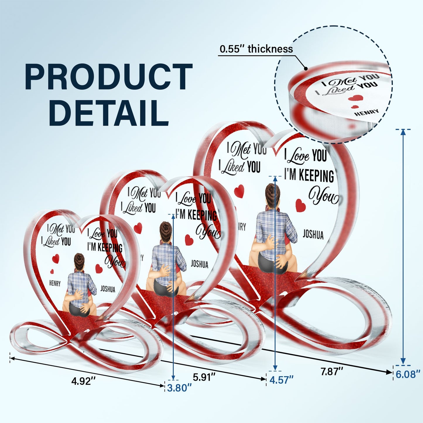 I'm Keeping You - Gift For Couples - Personalized Heart Infinity Shaped Acrylic Plaque