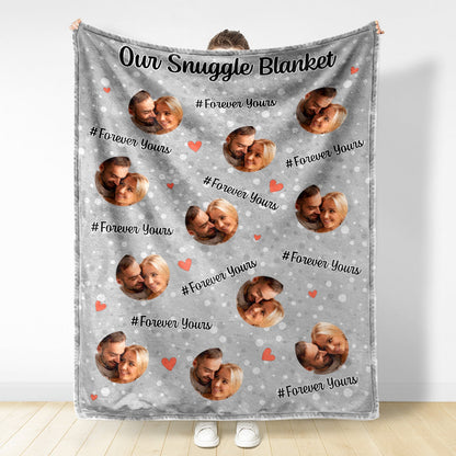 Custom Photo Couple Our Snuggle Blanket - Gift For Couples - Personalized Fleece Blanket