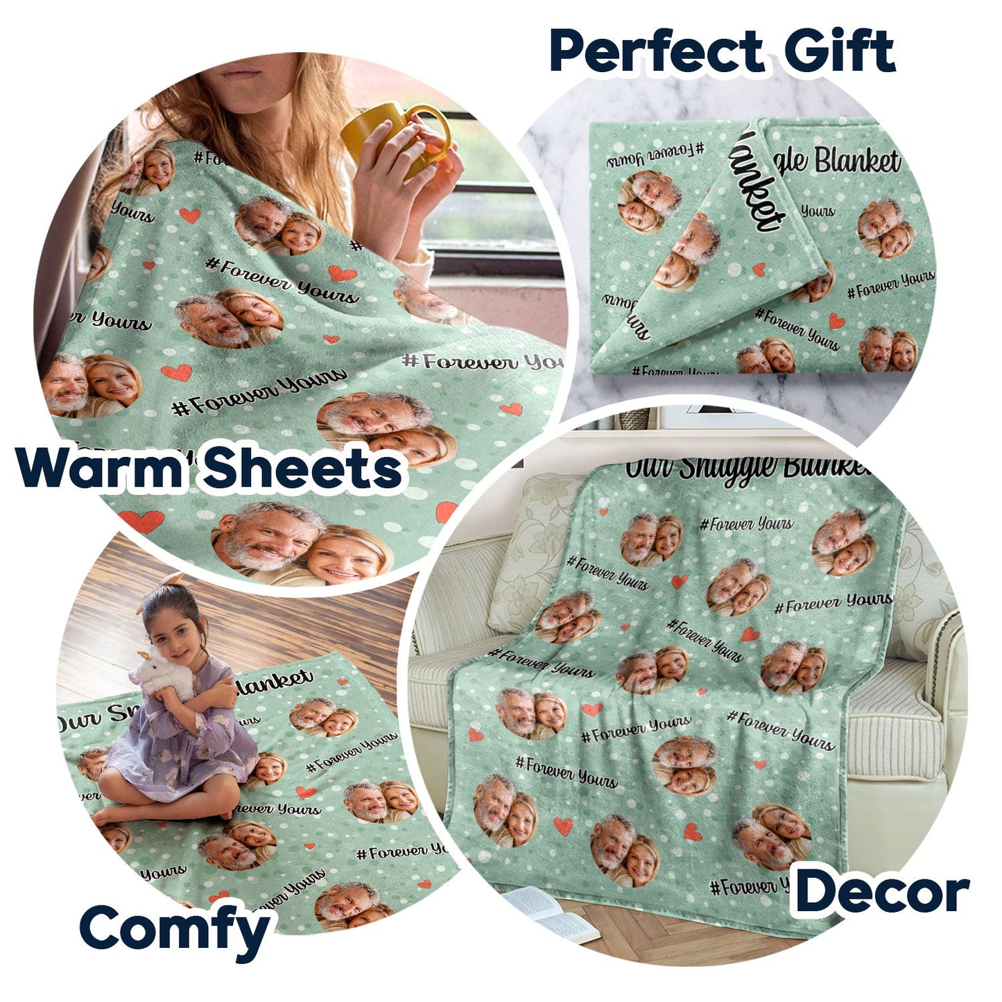 Custom Photo Couple Our Snuggle Blanket - Gift For Couples - Personalized Fleece Blanket