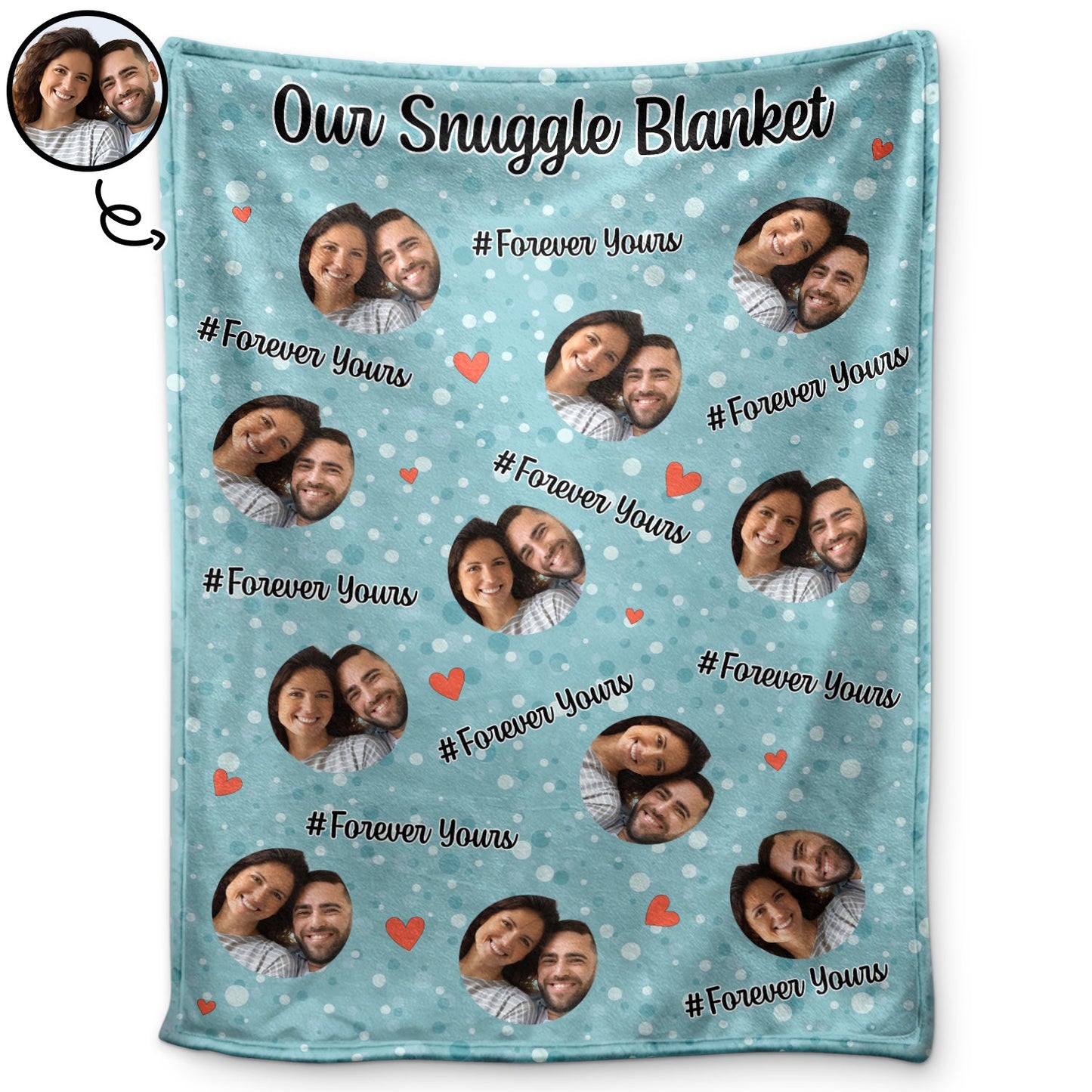Custom Photo Couple Our Snuggle Blanket - Gift For Couples - Personalized Fleece Blanket