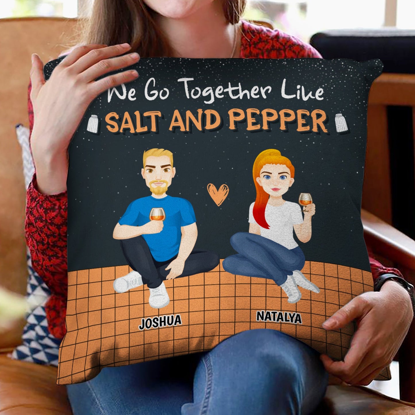 Like Salt And Pepper - Gift For Couples - Personalized Pillow