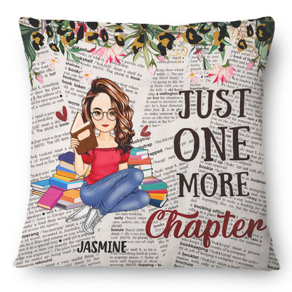 Reading Cartoon Just One More Chapter - Gift For Book Lovers - Personalized Pillow