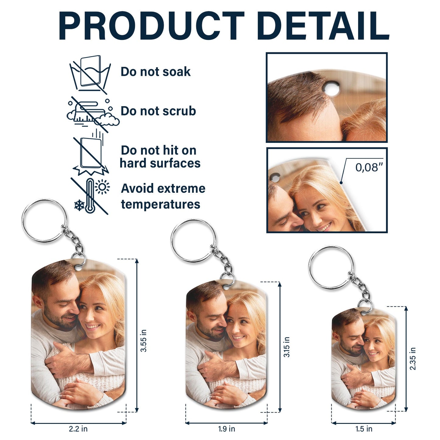 Custom Photo Drive Safe - Gift For Couples , Family - Personalized Aluminum Keychain