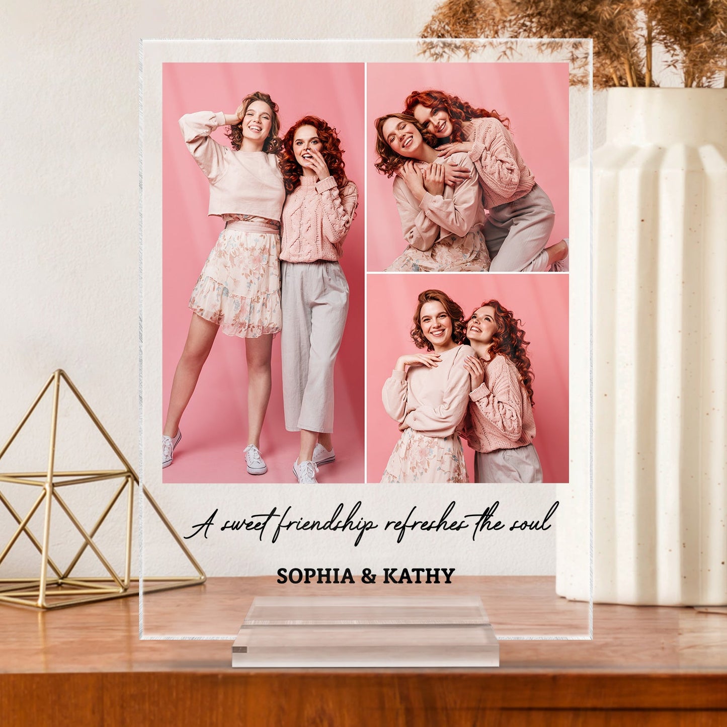 Custom Photo & Text - Gift For Family, Couples, Besties - Personalized Vertical Rectangle Acrylic Plaque