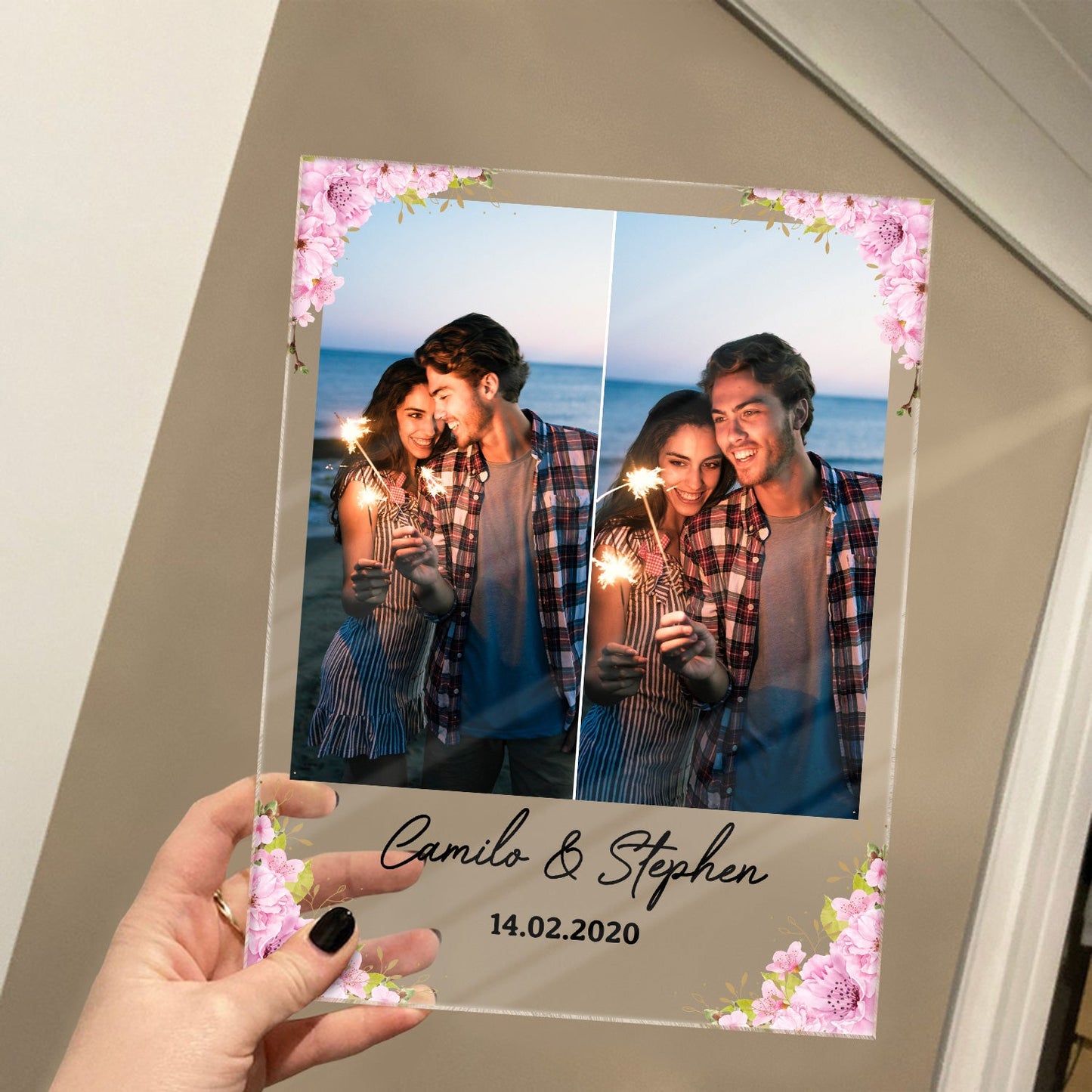 Custom Photo & Text - Gift For Family, Couples, Besties - Personalized Vertical Rectangle Acrylic Plaque