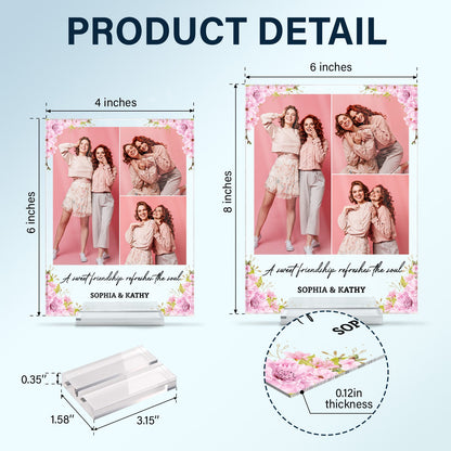 Custom Photo & Text - Gift For Family, Couples, Besties - Personalized Vertical Rectangle Acrylic Plaque