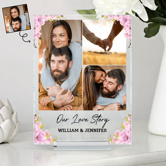 Custom Photo & Text - Gift For Family, Couples, Besties - Personalized Vertical Rectangle Acrylic Plaque