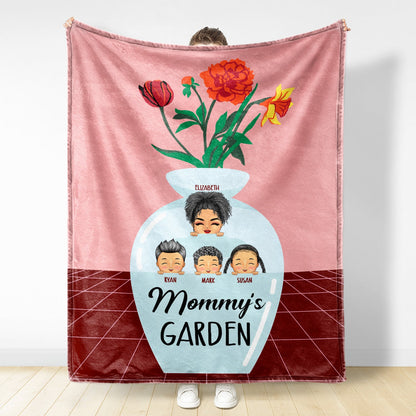 Flower Vase Garden - Gift For Grandma And Mother - Personalized Fleece Blanket, Sherpa Blanket
