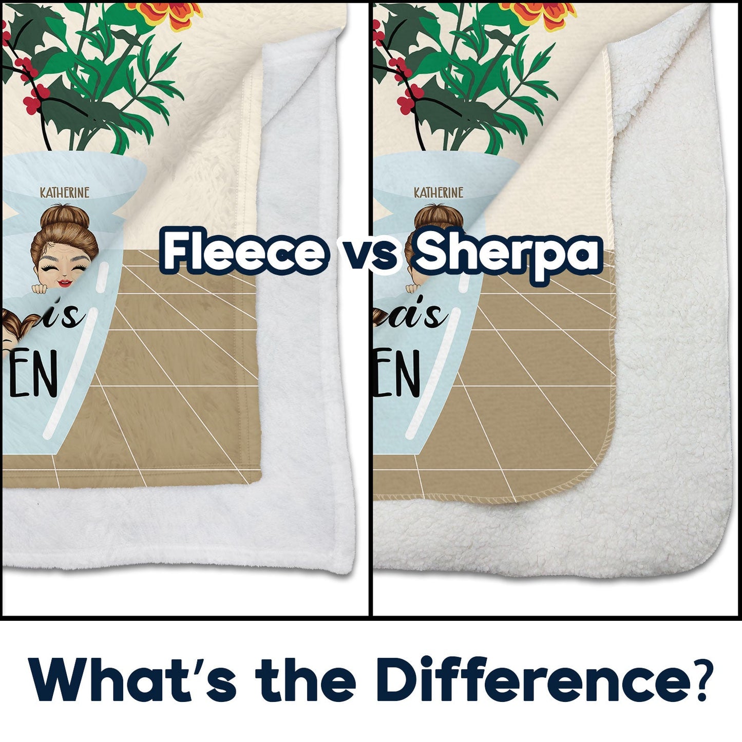 Flower Vase Garden - Gift For Grandma And Mother - Personalized Fleece Blanket, Sherpa Blanket