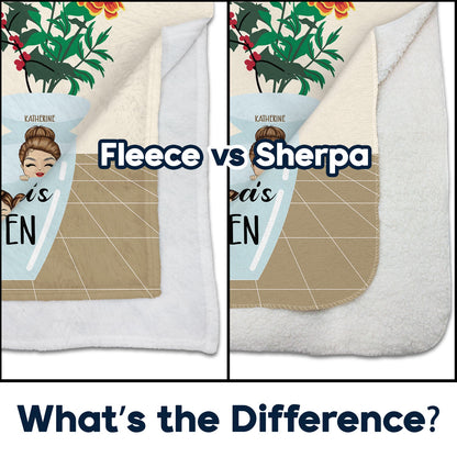 Flower Vase Garden - Gift For Grandma And Mother - Personalized Fleece Blanket, Sherpa Blanket