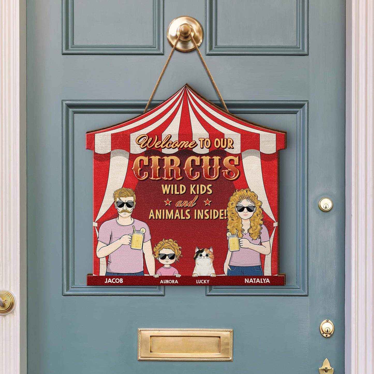 Welcome To Our Circus - Gift For Mother, Father - Personalized Custom Shaped Wood Sign