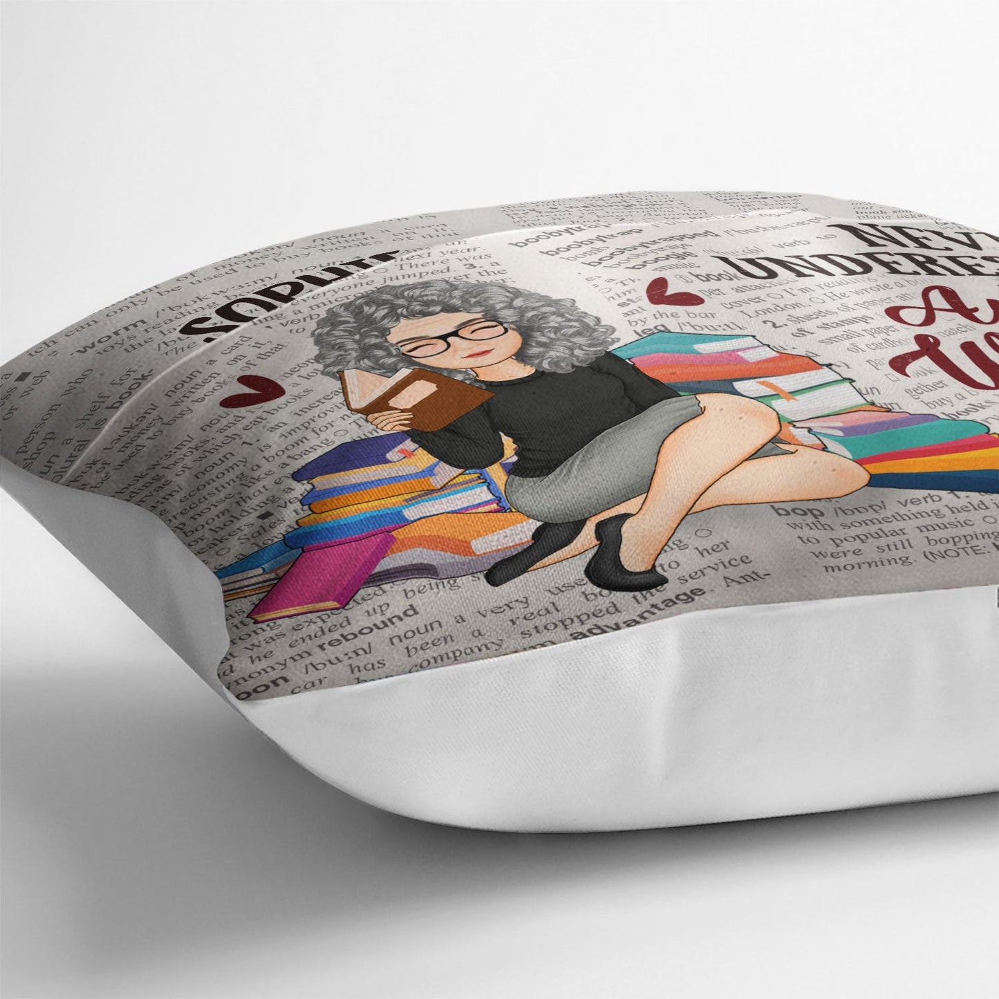 Never Underestimate Old Woman Who Reads - Gift For Book Lovers - Personalized Pocket Pillow