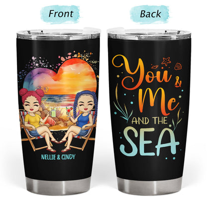 Beach Couple You And Me And The Sea - Gift For Couples - Personalized Tumbler