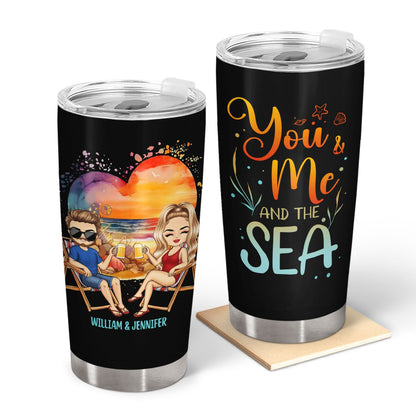 Beach Couple You And Me And The Sea - Gift For Couples - Personalized Tumbler