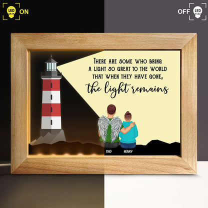 The Light Remains - Dad Memorial Gift - Personalized Horizontal Frame Lamp