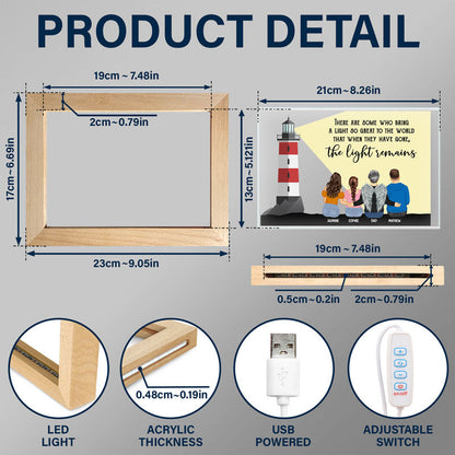 The Light Remains - Dad Memorial Gift - Personalized Horizontal Frame Lamp