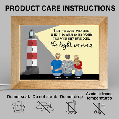 The Light Remains - Dad Memorial Gift - Personalized Horizontal Frame Lamp