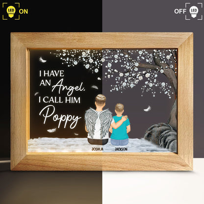 We Have An Angel - Dad Memorial Gift - Personalized Horizontal Frame Lamp