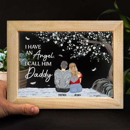 We Have An Angel - Dad Memorial Gift - Personalized Horizontal Frame Lamp